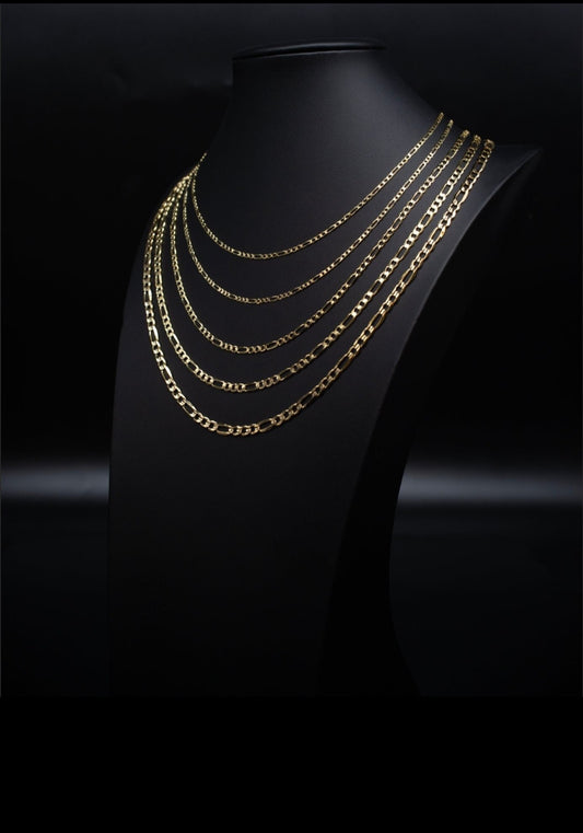 14 Figaro Solid Gold Chain
